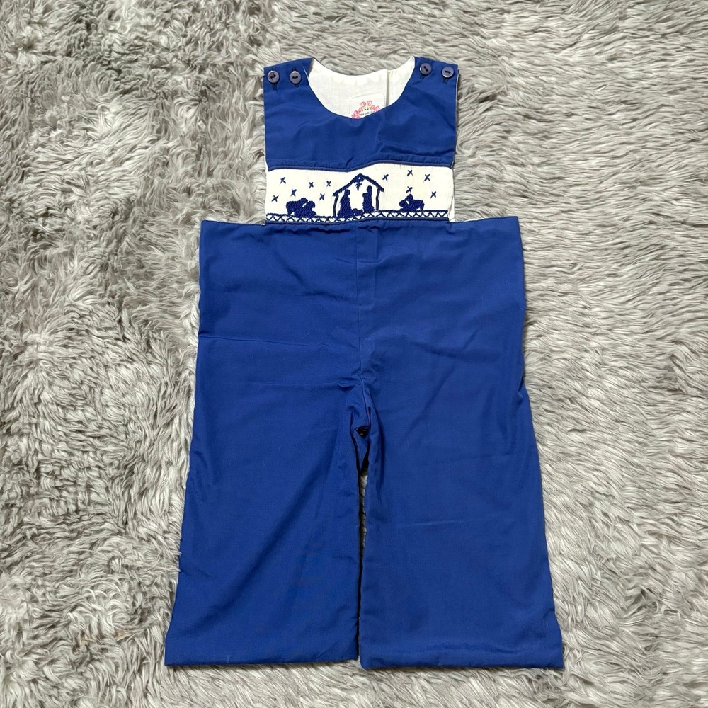 Smocked A Lot Boutique Longall Nativity Scene Embroidered Baby 9 Months Unisex‎